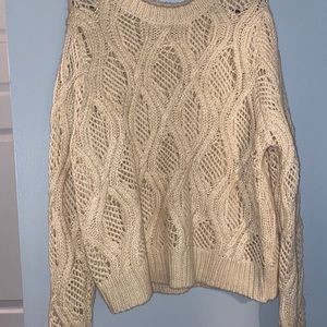 Beige open knit sweater